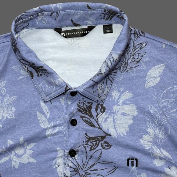 Travis Mathew Featherweight Cruise Polo Heather Violet Storm XXL GUC - Picture 4 of 11